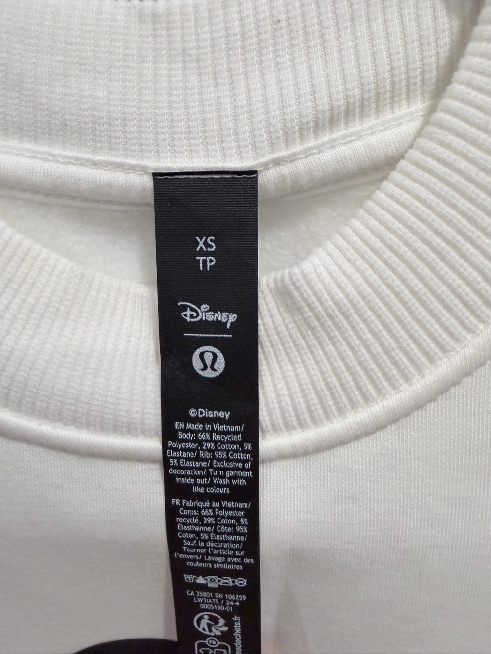 Disney × Lululemon Mickey Mouse Oversized Pullover Sweatshirt - White / Size XS - Picture 7 of 7